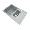 DA-Mozzard D-150 grey 780 x 500 x 205mm 1 and 1/4 Bowl Drainer Granite Kitchen Sink Top/Flush/Under Mount