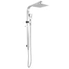 DA-CH2150.SH.N+CH0002.SH+CH-S8.HHS 10" Square Chrome Wide Rail Shower Station Top Water Inlet with 3 Functions Handheld
