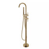 ROUND BRUSHED YELLOW GOLD FREESTANDING BATH MIXER WITH HAND HELD SHOWER