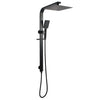 DA-OX2150.SH.N+OX0002.SH+OX-S8.HHS 10'' Square Black Wide Rail Shower Station Top Water Inlet with 3 Functions Handheld
